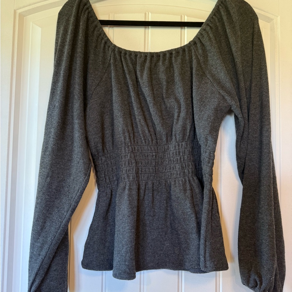 Women's Madewell Gray‎ Long Sleeve Top